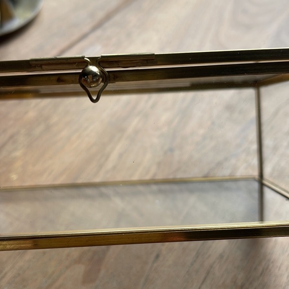 Glass and gold metal frame BOX. 5 3/4” long, 2+” tall, 3 1/2” wide. - Picture 5 of 6
